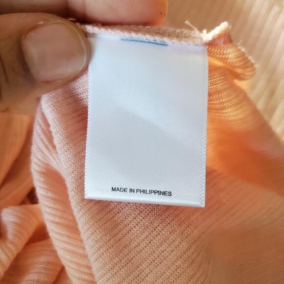 Express Women's Pink Lightweight Ruched Shoulder Ribbed Top Size S - Picture 7 of 7